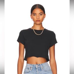 RE/DONE x Hanes Cropped 60's Slim Tee Black T-Shirt Large